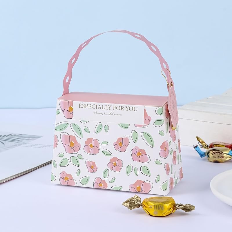 MODADA Bolsas de regalo, regalos de boda, cajas de regalo de dulces con asas, bolsas de embalaje de papel para invitados, baby shower, cumpleaños,