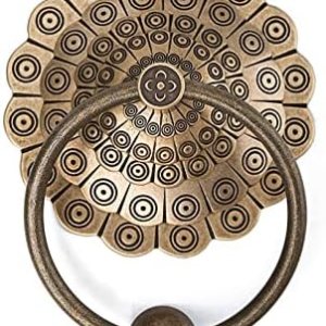 Aldera de puerta, aldera de puerta de latón de cobre puro, manija de puerta de anillo de puerta sólida, manija de puerta de cobre antiguo (tamaño Aldera de puerta, aldera de puerta de latón de cobre puro, manija de puerta de anillo de puerta sólida, manija de puerta de cobre antiguo (tamaño