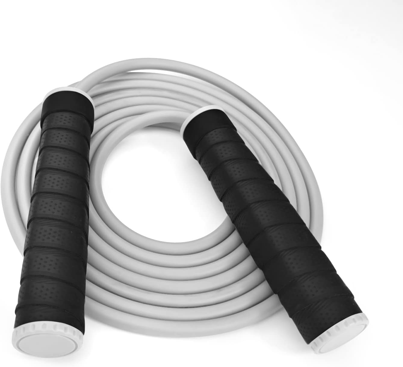 Cuerda de saltar con peso de 1 libra para fitness, asas de piel sintética ajustables que absorben el sudor y cuerda de PVC para mujeres y hombres,