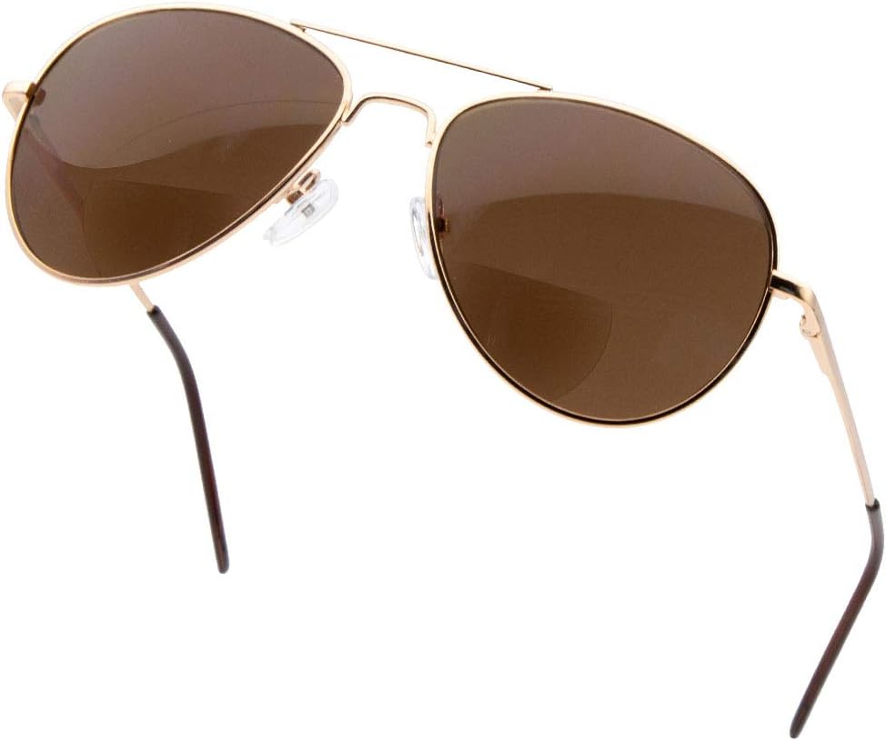VITENZI Gafas de sol bifocales para hombres y mujeres Aviador Lectura Gafas de sol tintadas con lectores – Milan