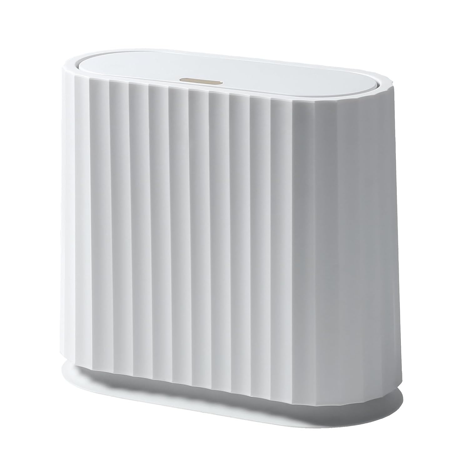 Aupekro Basurero de baño con tapa, bote de basura delgado de 2.6 galones con ruedas, papelera rectangular de plástico para sala de estar, cocina,
