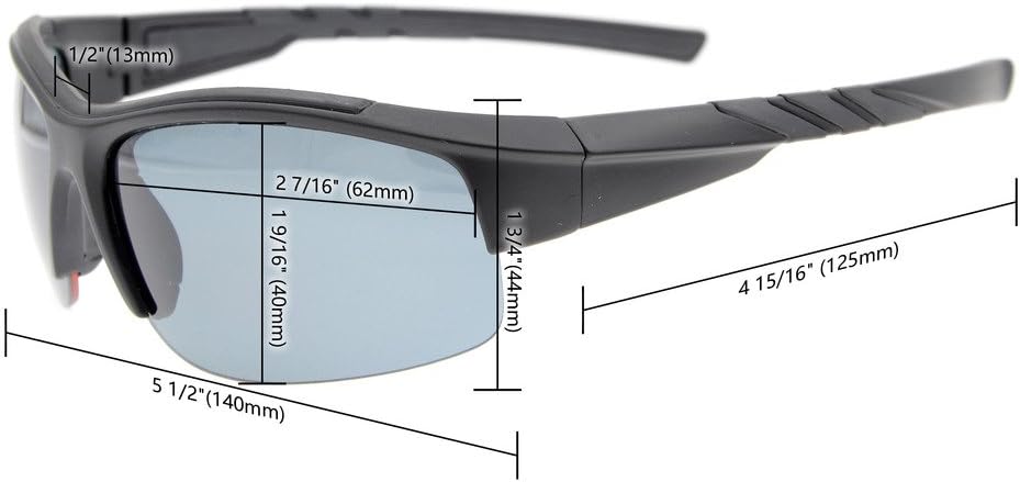 Eyekepper TR90 – Gafas de sol bifocales polarizadas sin montura con montura transparente +2.5