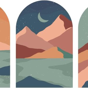 TOARTI Calcomanía de pared bohemia, calcomanías de pared de arco, estilo bohemio, arte de pared moderno para sala de estar, calcomanías de montaña TOARTI Calcomanía de pared bohemia, calcomanías de pared de arco, estilo bohemio, arte de pared moderno para sala de estar, calcomanías de montaña