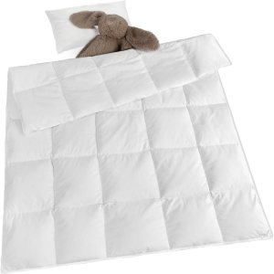 zzlamb Edredón para bebé para todas las estaciones, manta de plumón blanca, ligera y transpirable, relleno de edredón pequeño para cuna, suave y sin zzlamb Edredón para bebé para todas las estaciones, manta de plumón blanca, ligera y transpirable, relleno de edredón pequeño para cuna, suave y sin