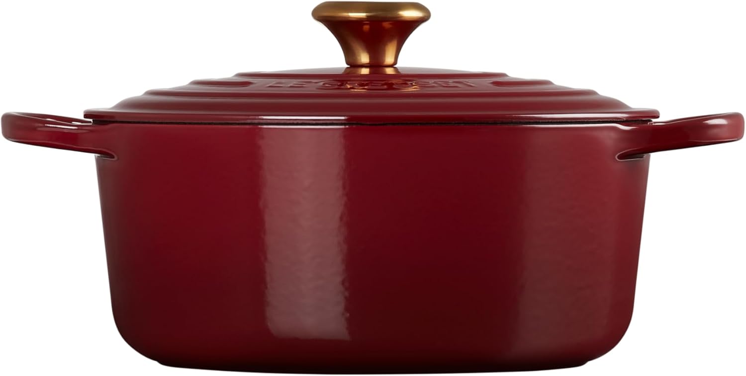 Le Creuset Horno holandés redondo Signature de hierro fundido esmaltado, 5.5 cuartos de galón., Rhone