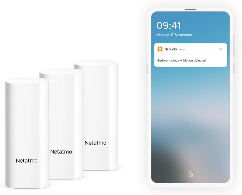 Netatmo Sensores inteligentes para puertas y ventanas  Paquete de 3  Sensores inalámbricos para ventanas y puertas  Fácil de instalar  Modelo DTGUS