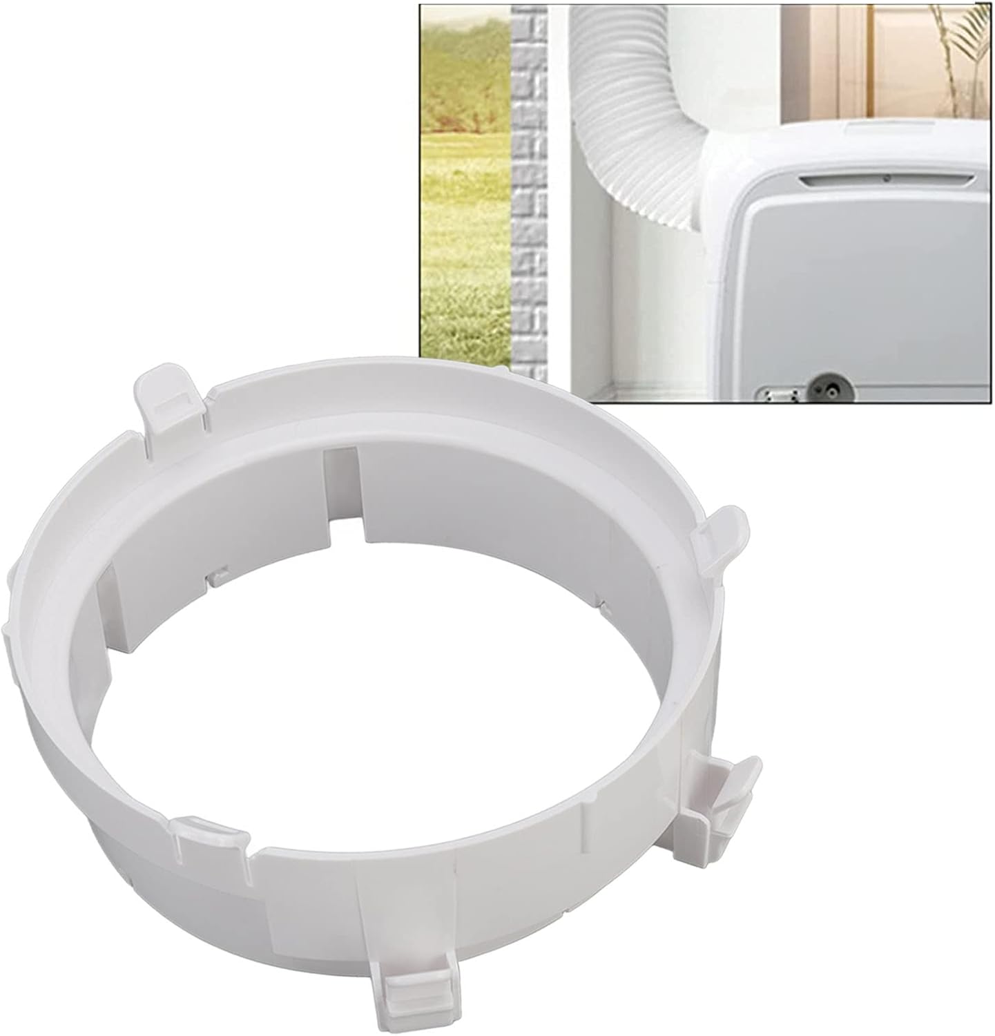 Conector de manguera de escape de aire acondicionado, tubo de escape de aire acondicionado móvil de 7.5 in, conducto de escape redondo para Midea