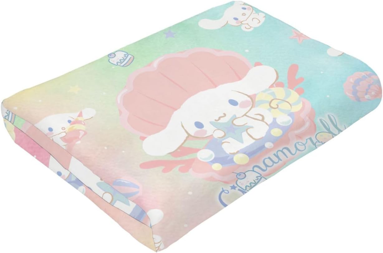 Manta de franela de teñido anudado, manta de felpa de 80 x 60 pulgadas, ultra suave, cómoda, con diseño de perro de dibujos animados para interiores