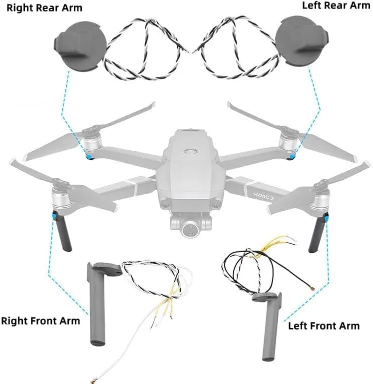 XNasu Front Arm Landing Gear Antenna Rear Cover Replacement for D-JI Mavic 2 ProZoom Drone Repair Parts (Color  4 in 1)