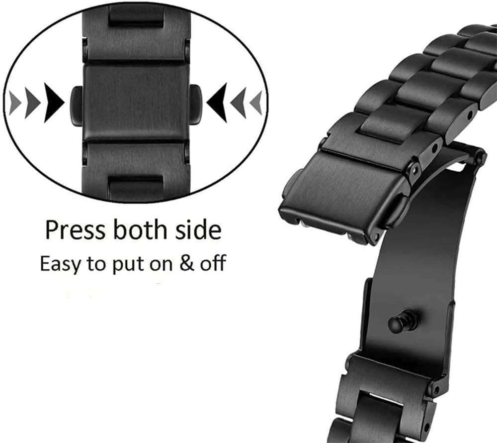 XIHAMA Mi Band 8 Watch Band – Correa de repuesto de banda de metal de acero inoxidable compatible con Xiaomi Mi Band 8 Tracker smartwatch