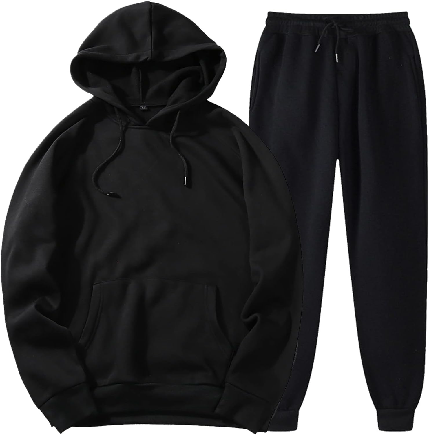 Conjunto deportivo unisex de 2 piezas para mujeres y hombres, sudadera de manga larga con capucha y pantalones deportivos con bolsillos