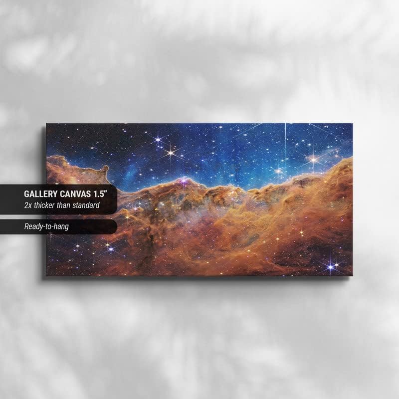 CanvasWAY – Imágenes del telescopio espacial James Webb de la NASA de la Nebulosa Carina, imagen artística de pared sobre lienzo para decoración del