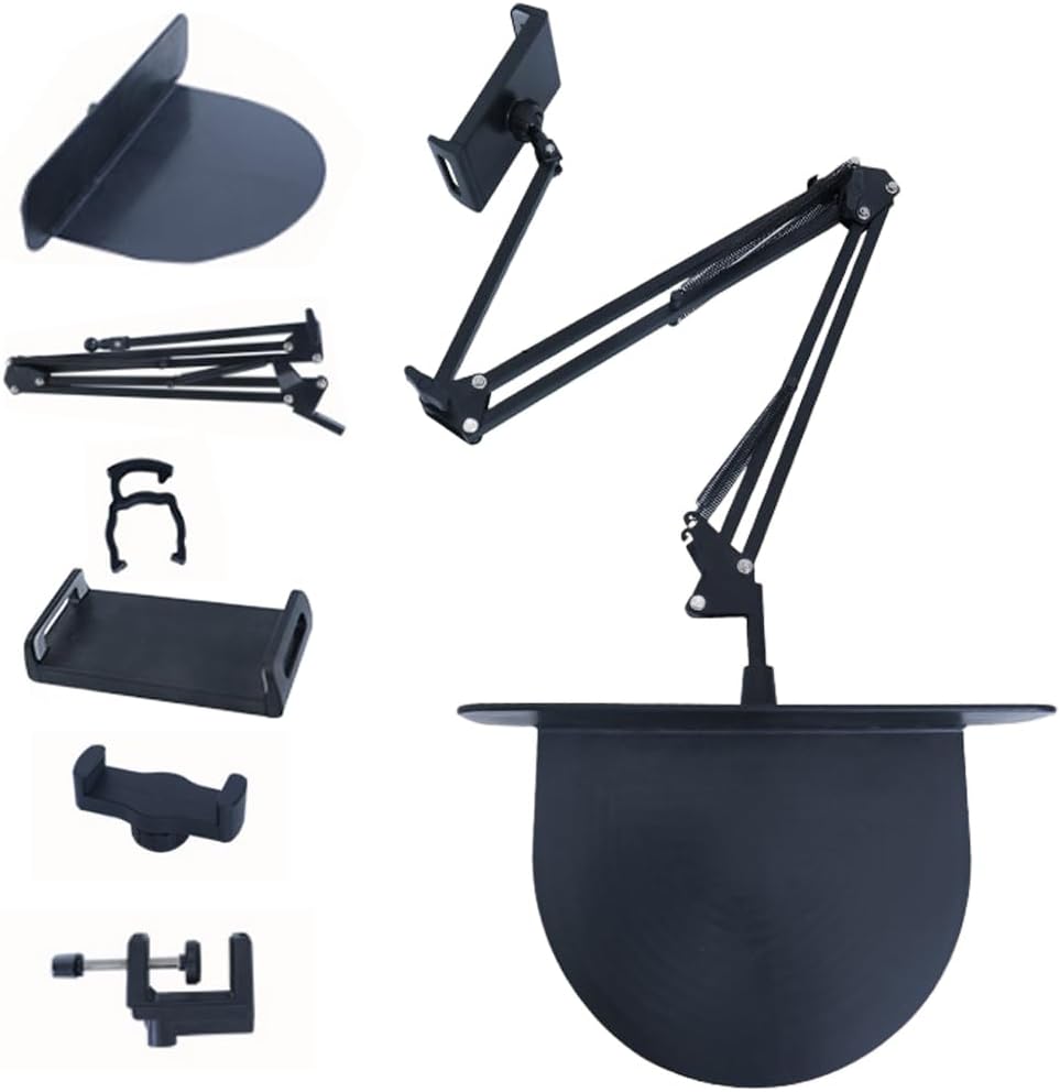 Soporte oculto para tableta de teléfono de cabecera retráctil, soporte plegable ajustable para tableta, soporte de brazo para tableta compatible con