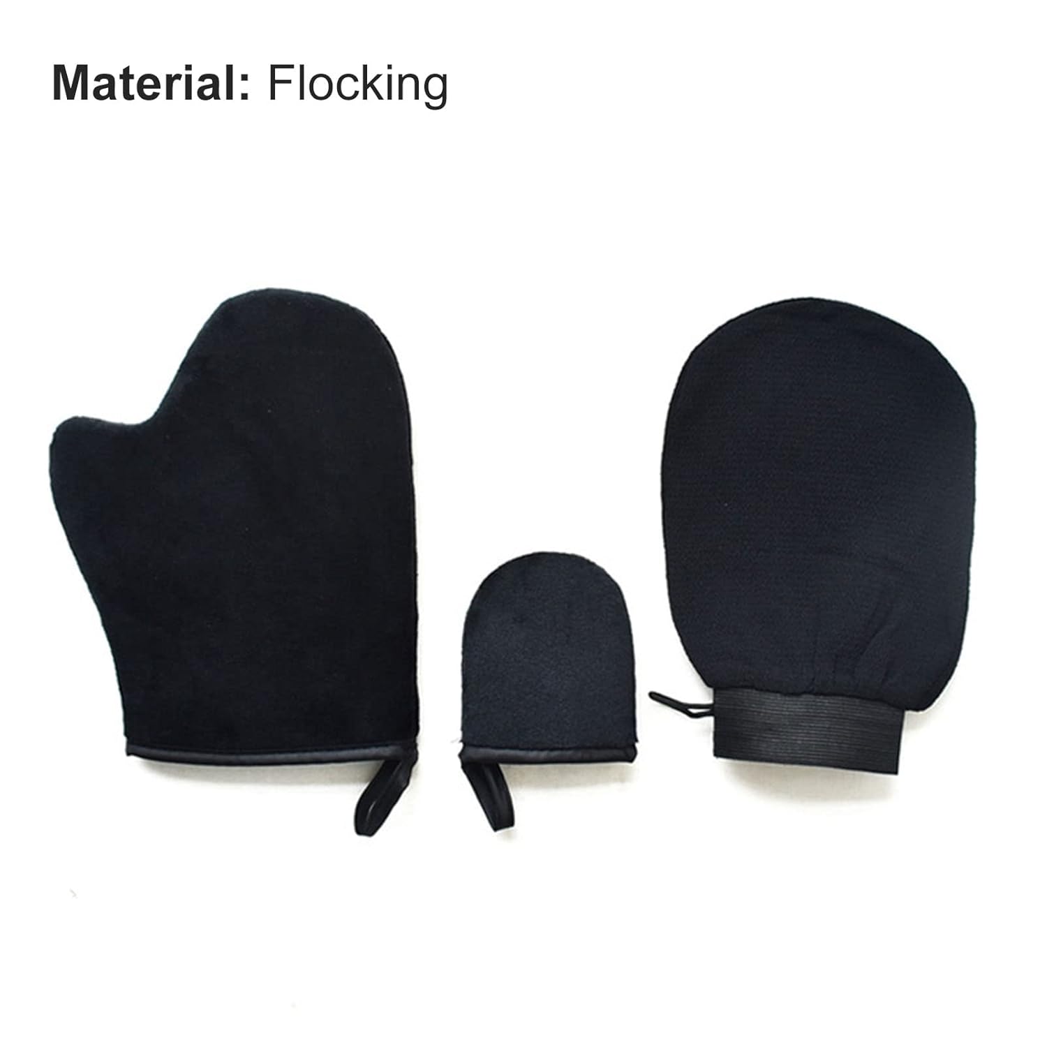 3 unidsset guantes de spa colgante diseño de cuerda a prueba de humedad súper flexible exfoliante auto bronceado guante para un
