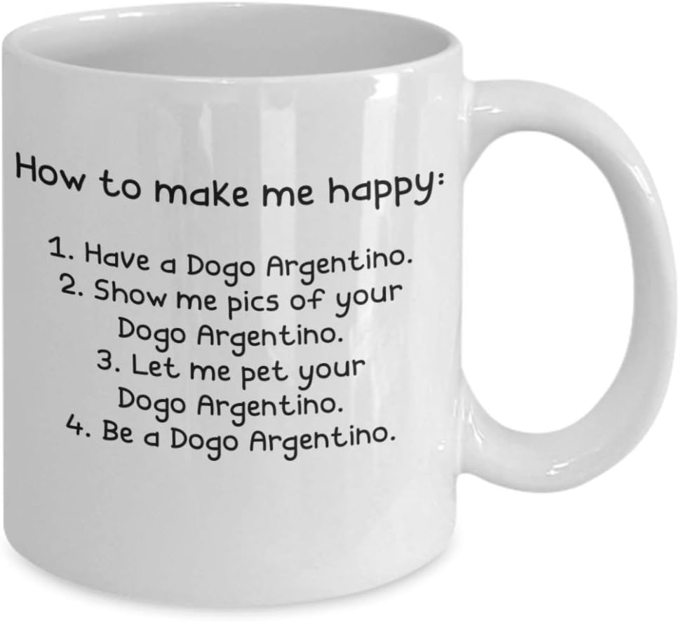 Dogo Argentino Gifts – Gift Mug – White 11oz 15oz Ceramic Tea Coffee Cup – Perfect For Travel And Gifts