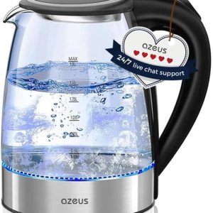 AZEUS Hervidor eléctrico de 1500 W Cool Touch – Tetera con diseño antiquemaduras, 1,8 L, gran capacidad, sin BPA, color blanco AZEUS Hervidor eléctrico de 1500 W Cool Touch – Tetera con diseño antiquemaduras, 1,8 L, gran capacidad, sin BPA, color blanco