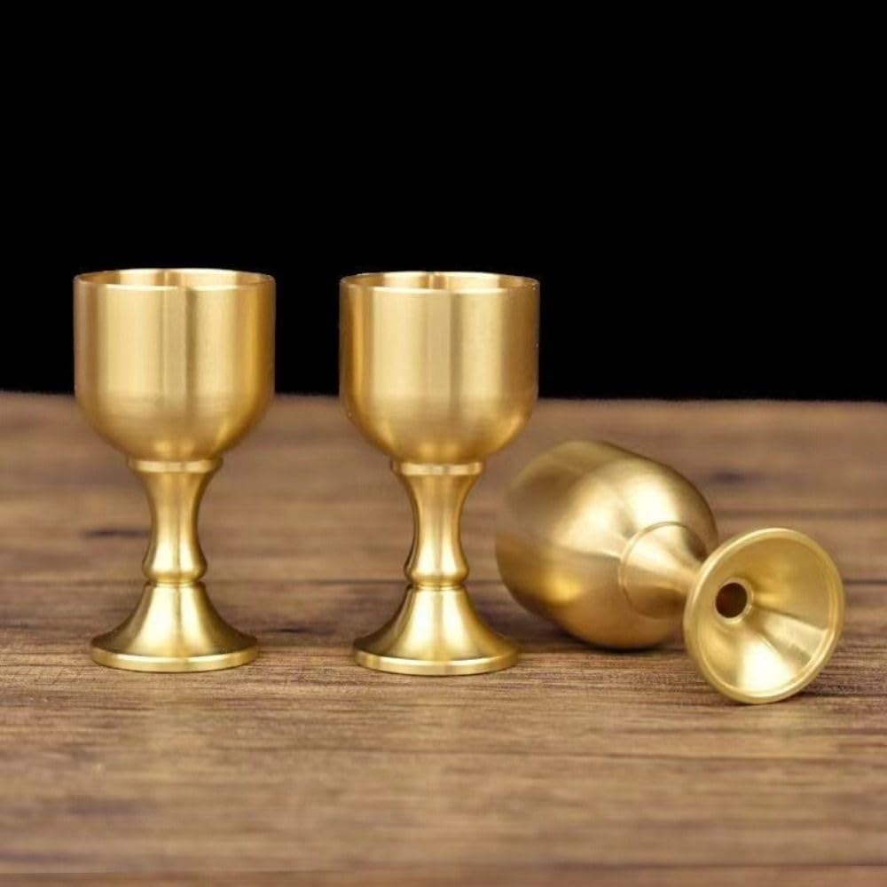 Copa de cáliz de latón, copa de vino, vasos de latón, vaso de licor de metal para copa de iglesia, ritual de cáliz, fiesta, accesorios para el hogar