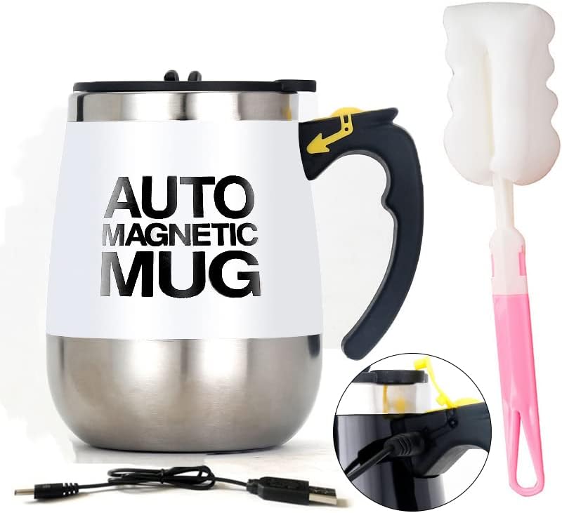 Taza de agitación automática recargable  Taza magnética de acero inoxidable de mezcla automática para bebidas instantáneas
