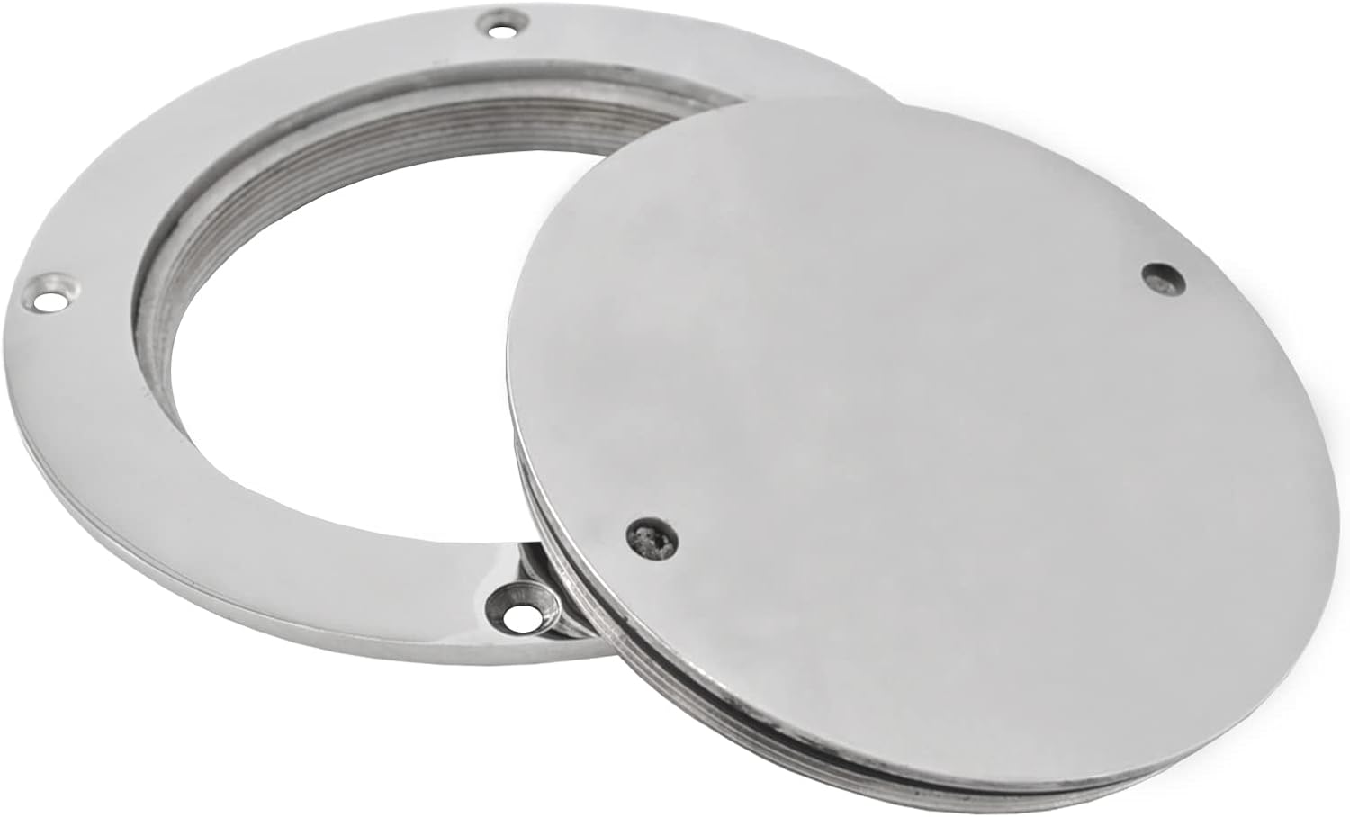 Escotilla de barco de 5 pulgadas 316 de acero inoxidable redonda antideslizante 2 ojos placa de cubierta de escotilla de inspección con cubierta
