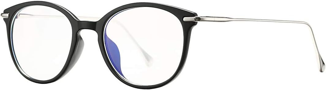 COASION Lentes de bloqueo de luz azul para mujer, estilo vintage, redondas, antirrayos azules, lentes para juegos de computadora