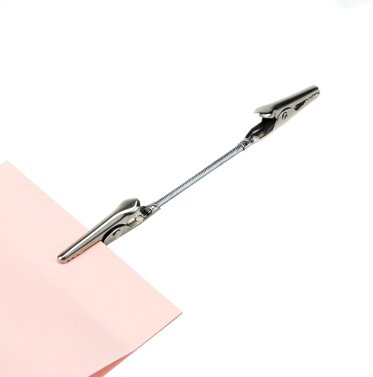 Clips de metal para notas de doble cabeza, clips de cocodrilo, clips de fotos, clips plateados para tarjetas de 4 pulgadas de largo, paquete de 30