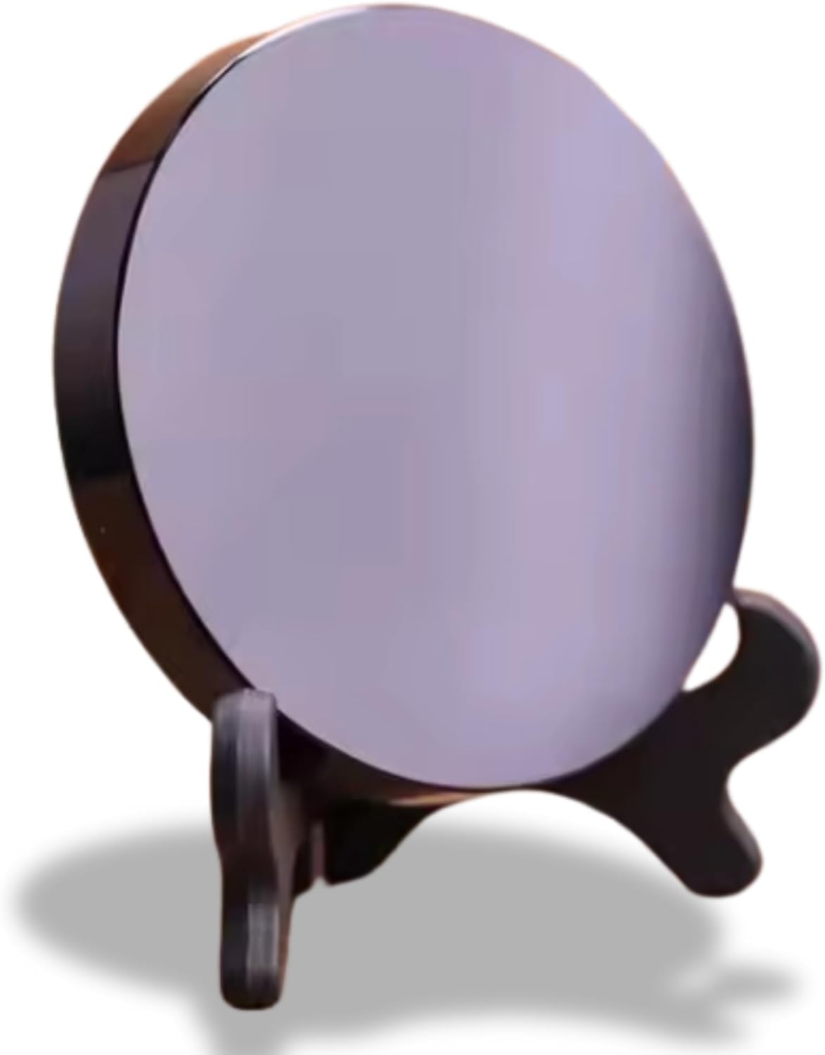 Espejo rascador de obsidiana negra natural con soporte de madera de 3.15 pulgadas, cristales curativos para brujería, adivinación, meditación y