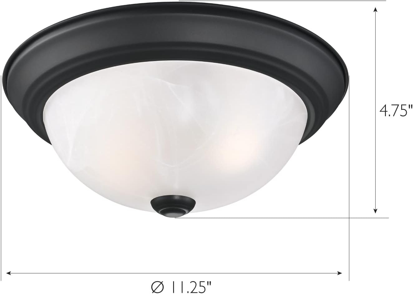 Design House 588251 Lámpara de techo tradicional de 2 luces regulable para interiores con cristal de alabastro para dormitorio, pasillo, cocina,