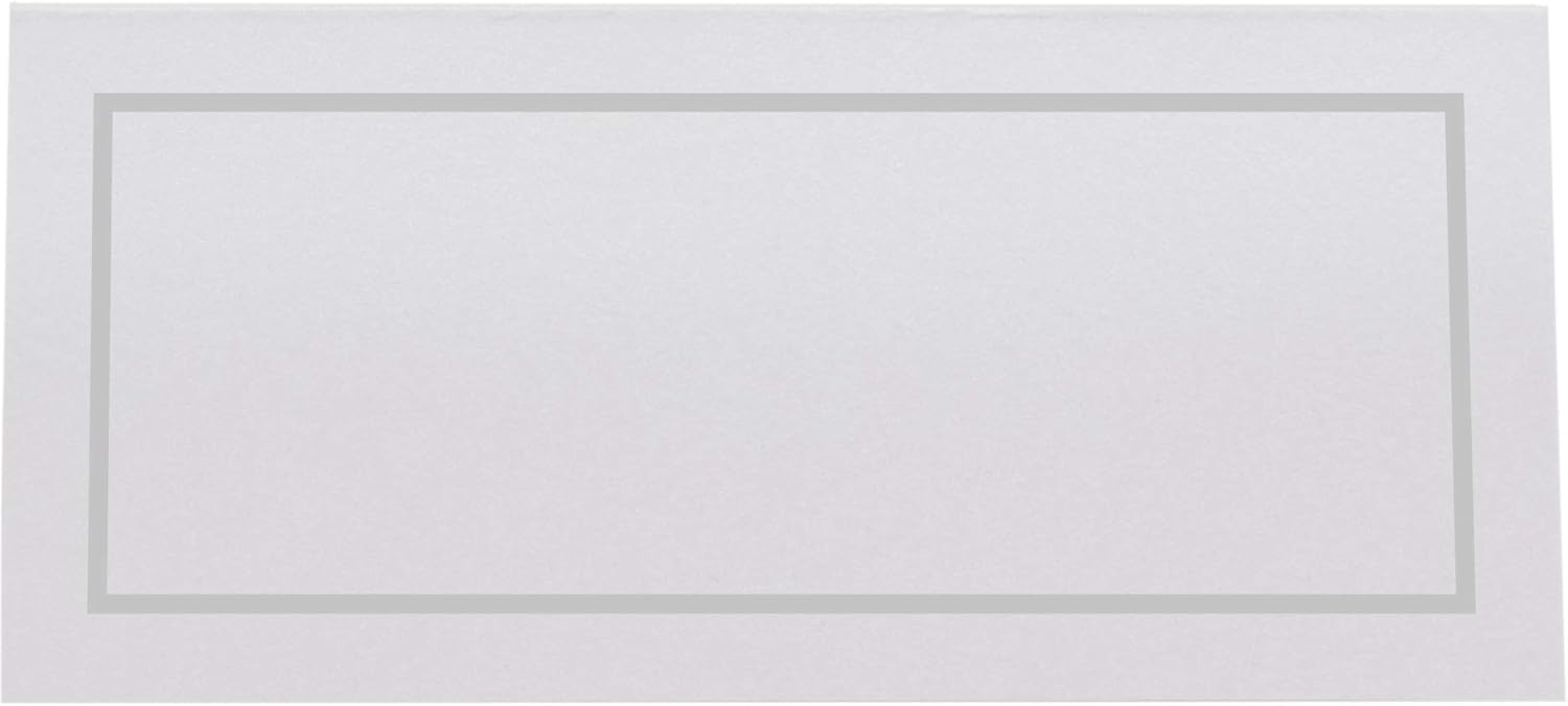 Tarjetas de lugar imprimibles con borde de una sola línea, plata (a elegir color), juego de 60 (10 hojas), impresoras láser y de inyección de tinta,