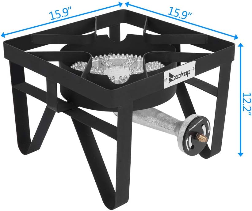 Quemador de propano para exteriores, estufa de propano de 200,000 BTU con regulador de 0-20 PSI, quemadores al aire libre para cocinar quemador de