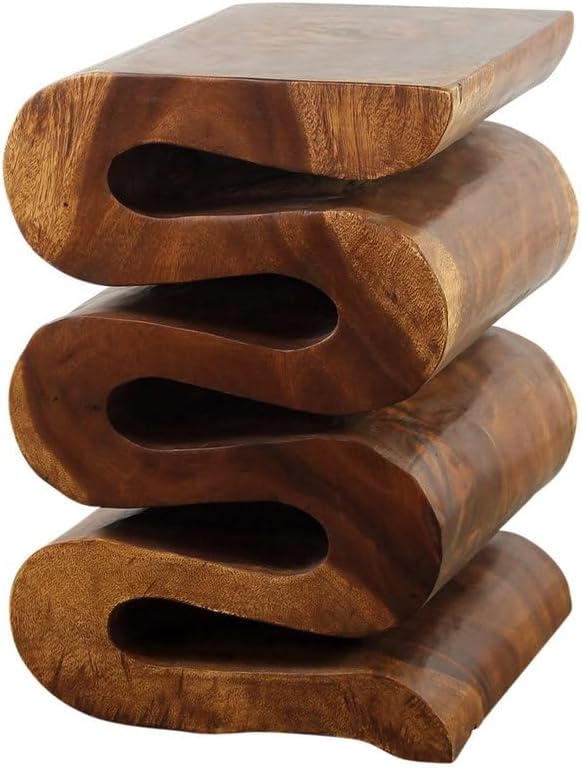 Wood Wave Verve Accent – Mesa de serpiente (14 x 14 x 20 pulgadas), color aceite de nogal