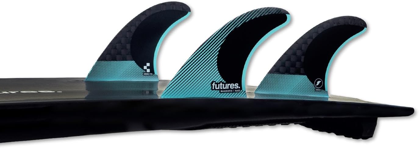 Futures Fins Juego de aletas de propulsor mediano R6 Blackstix