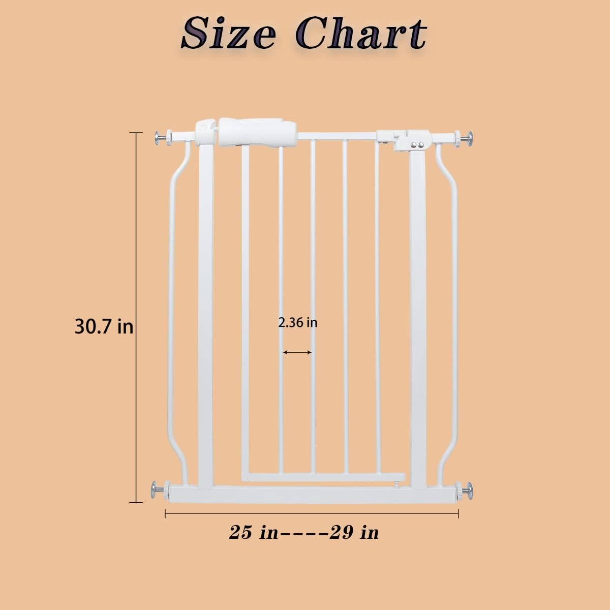Puerta estrecha para bebés de 24 pulgadas, pequeña tensión para interiores, puertas de seguridad para interiores, con cierre automático, puerta