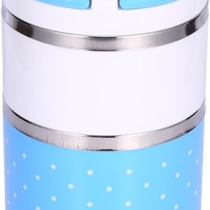 TOPINCN Bento Fiambrera Contenedor de acero inoxidable de 2 capas de aislamiento térmico térmico Fiambrera Contenedor de comida caliente TOPINCN Bento Fiambrera Contenedor de acero inoxidable de 2 capas de aislamiento térmico térmico Fiambrera Contenedor de comida caliente