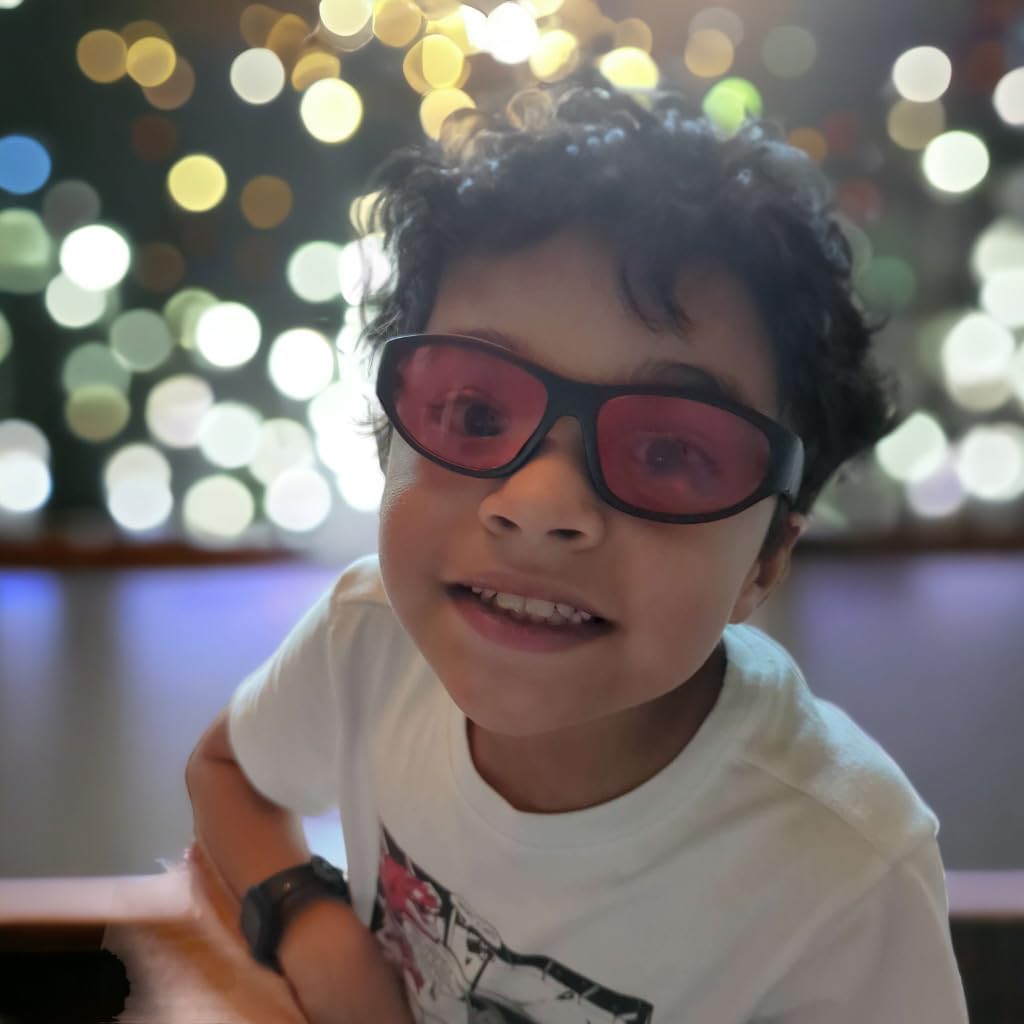 SomniLight FL-41 – Lentes de sensibilidad a la luz fluorescente, fotofobia y migrañas (tamaño juvenil), color negro, mediano, Negro –