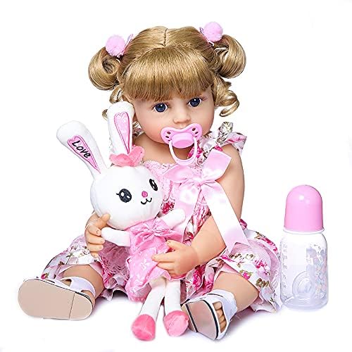 iCradle Muñecas de bebé Reborn lavables de silicona de 22 pulgadas, muñeca Reborn realista hecha a mano de vinilo suave, muñecas de bebé recién
