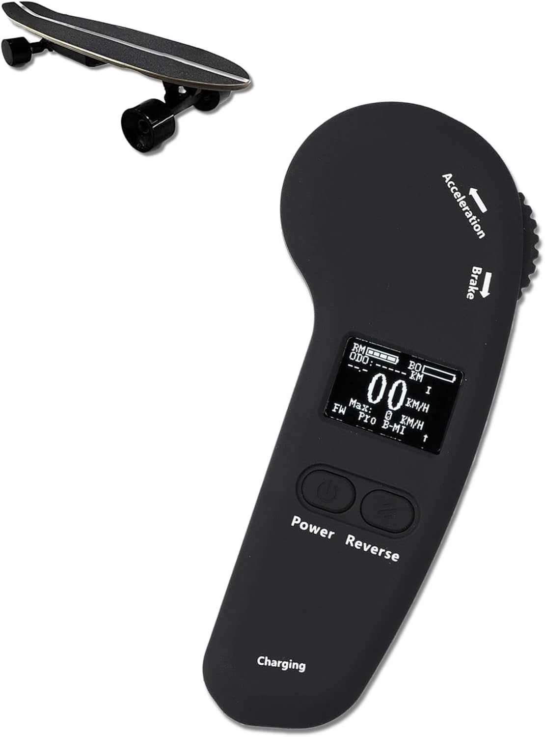 Qinlorgo Control remoto de monopatín eléctrico, control remoto inalámbrico, control remoto de carga USB, control remoto de pantalla LED con frenado