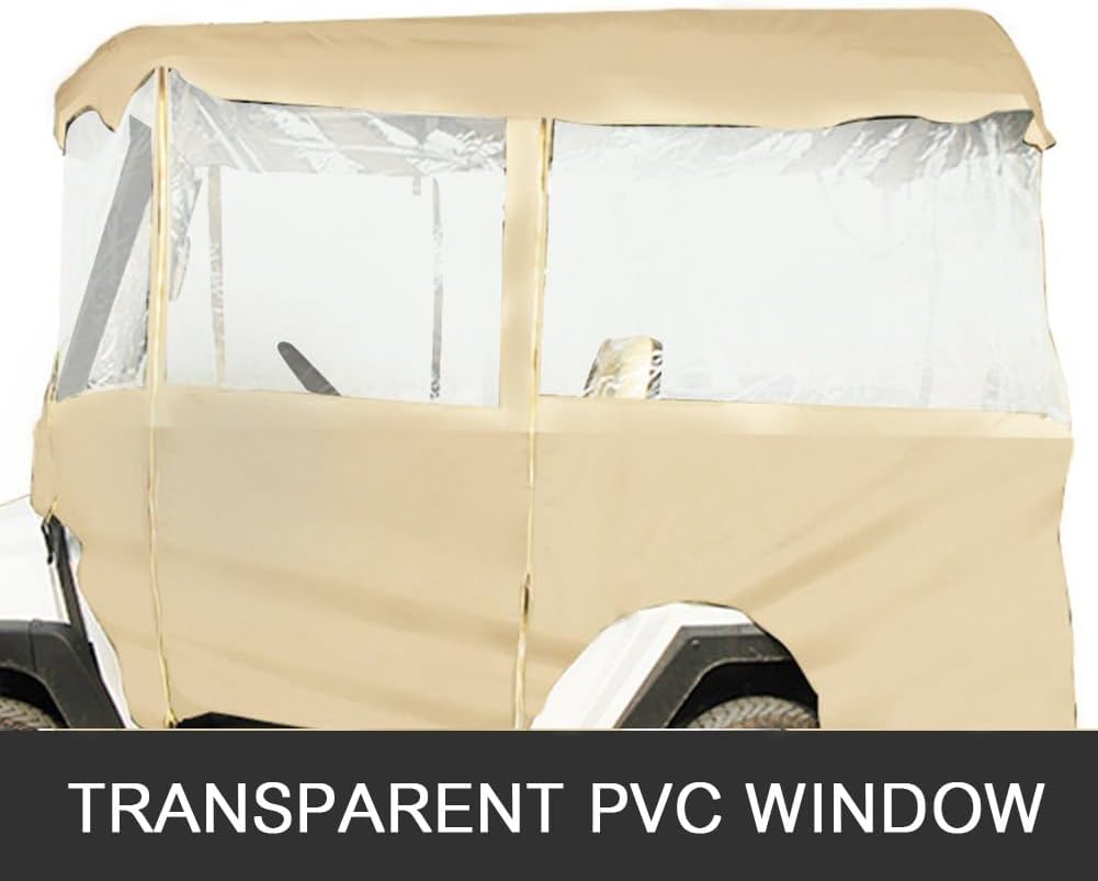 Waterproof 4-Person Golf Cart Enclosure with Transparent Windows, Fits EZGO, Club Car, Yamaha Cart – Deluxe Fairway Cover