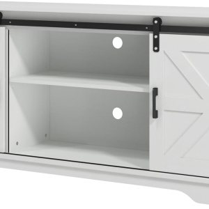 Panana Gabinete de bar con 2 puertas correderas estilo granero, gabinete de almacenamiento para casa de campo, soporte de TV (gabinete blanco) Panana Gabinete de bar con 2 puertas correderas estilo granero, gabinete de almacenamiento para casa de campo, soporte de TV (gabinete blanco)