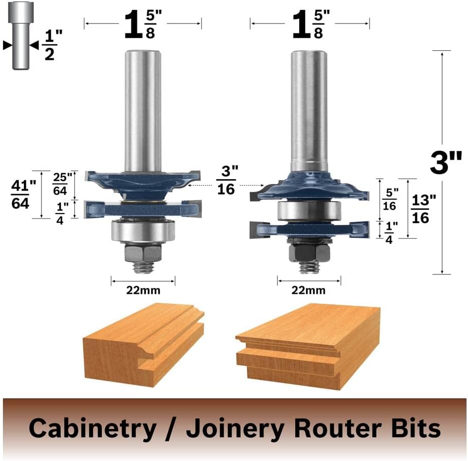 BOSCH 85625MC 1-58 pulgadas Ogee Stile & Rail Router Bits
