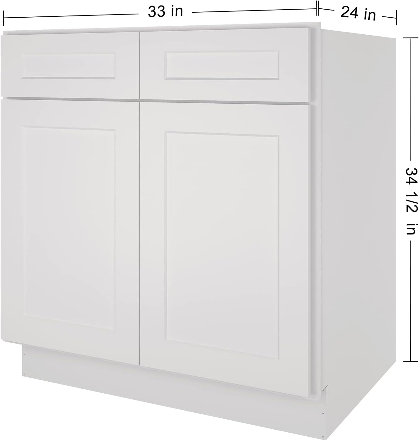 LOVMOR Gabinete de base para fregadero de cocina, gabinete sin ensamblar, unidad de almacenamiento de fregadero individual, gran capacidad, 24