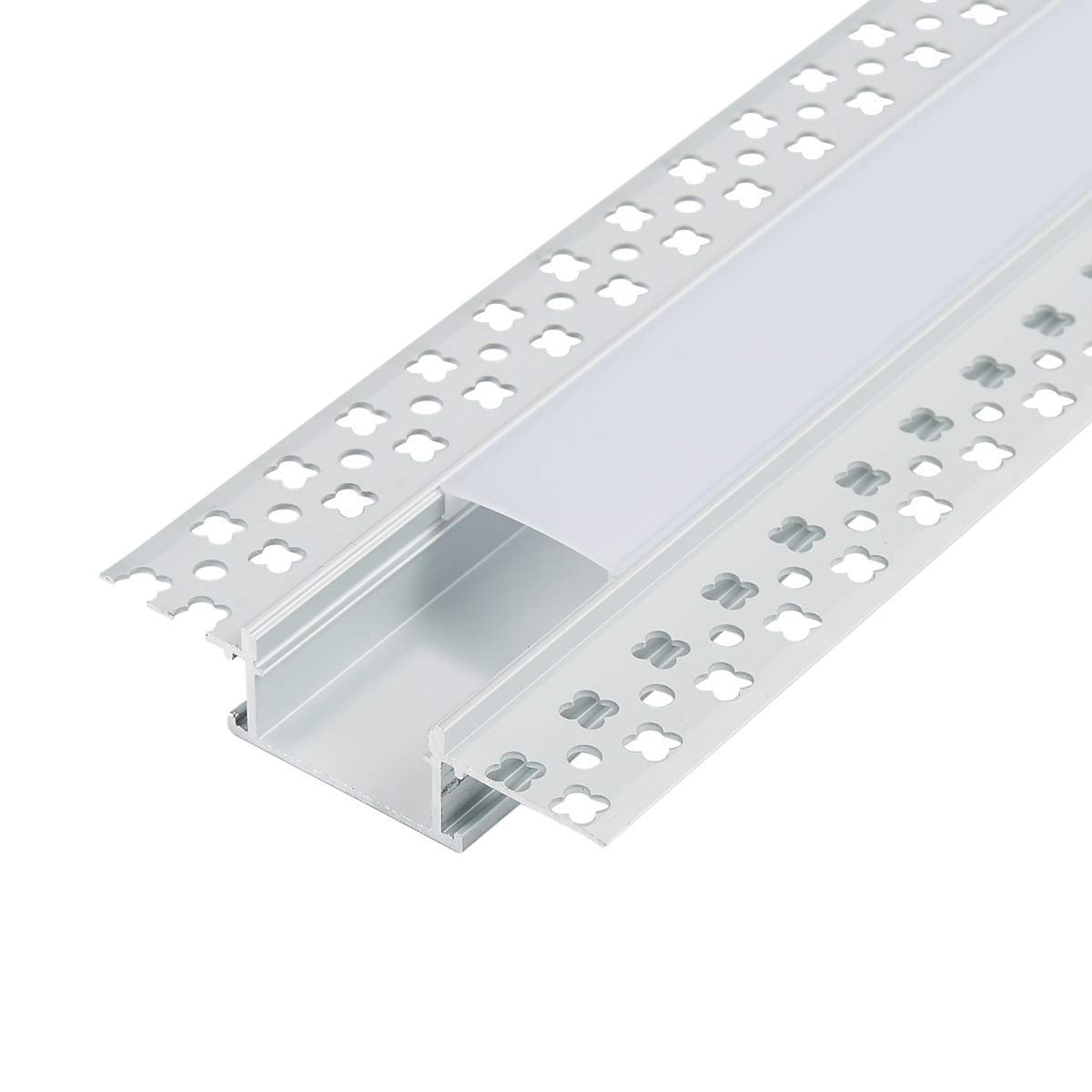 StarlandLed Canal de aluminio LED de yeso, paquete de 6 unidades de 3.3 pies con brida para tira LED, perfil de aluminio para paneles de yeso con