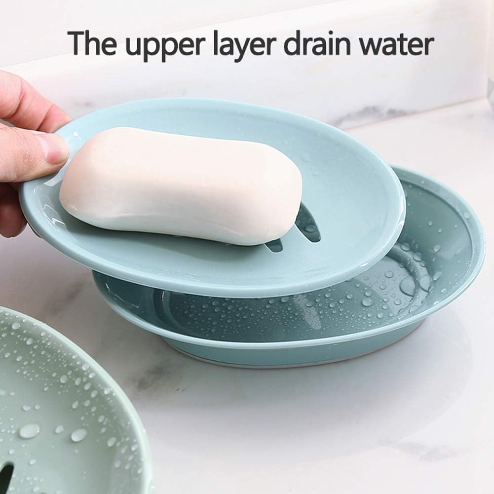 WYOK Paquete de 2 jaboneras con soporte para jabón de drenaje, fácil limpieza, ahorrador de jabón, bandeja de jabón blanda para ducha, baño, cocina