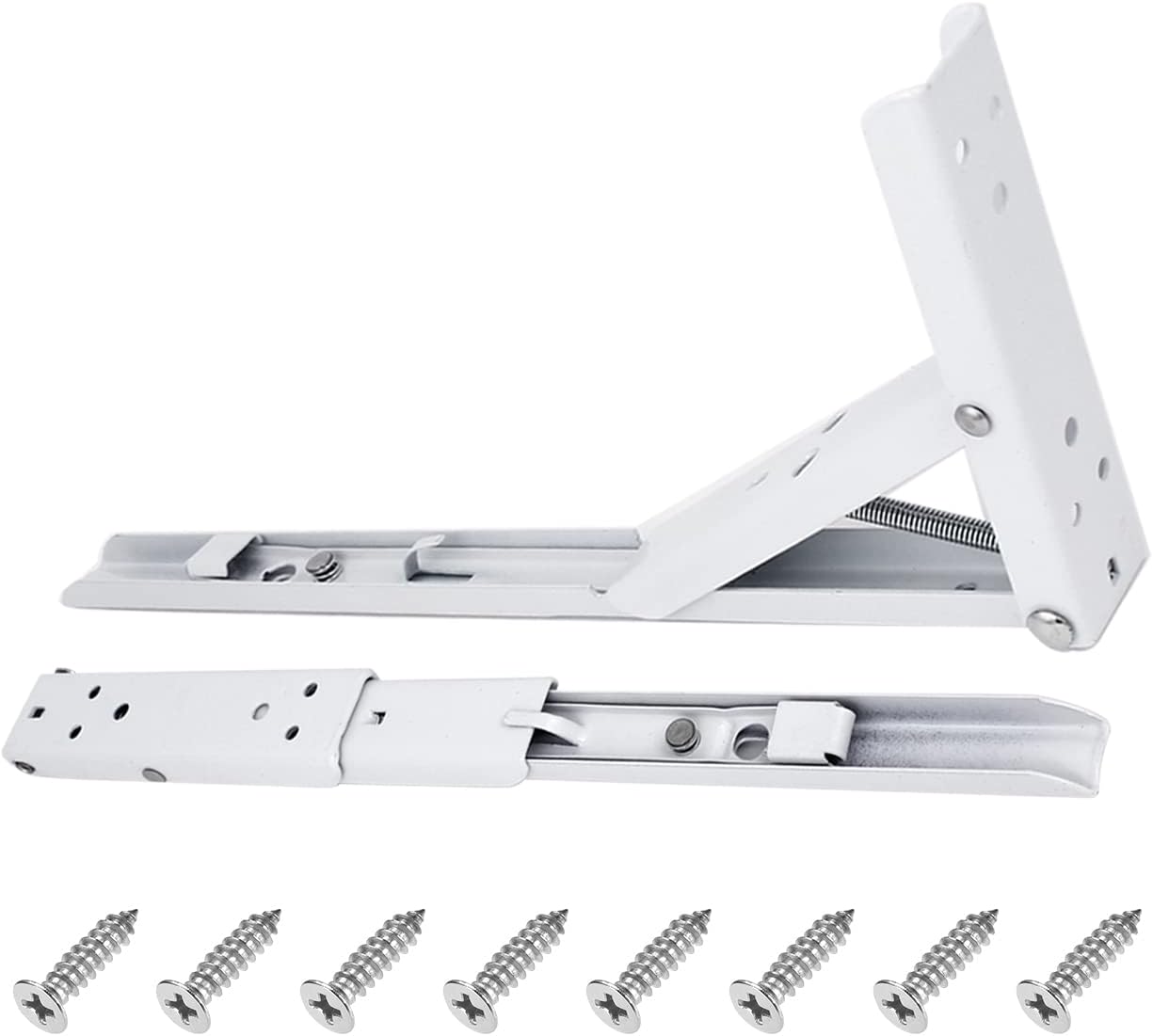 Soportes plegables para estantes de 7.68 x 4.33 pulgadas de largo x 4.33 pulgadas de alto, paquete de 4 unidades, buenos para estantes, soporte en L