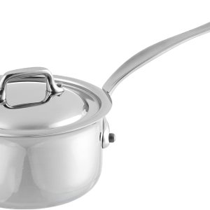 Mauviel M’Cook – Sartén de acero inoxidable pulido de 5 capas con tapa y mango de acero inoxidable fundido, 0.8 cuartos de galón, fabricado en Mauviel M’Cook – Sartén de acero inoxidable pulido de 5 capas con tapa y mango de acero inoxidable fundido, 0.8 cuartos de galón, fabricado en