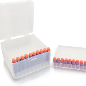 Caja de almacenamiento de dardos de espuma, estuche portátil de plástico compatible con balas Nerf Elite Series y dardo corto (1 caja+2 bandejas) Caja de almacenamiento de dardos de espuma, estuche portátil de plástico compatible con balas Nerf Elite Series y dardo corto (1 caja+2 bandejas)