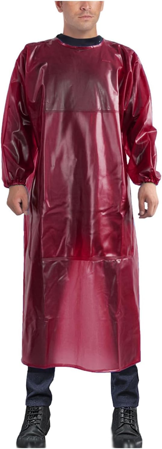 Traje de chapoteo delantal impermeable resistente a los productos químicos, bata de PVC de manga larga