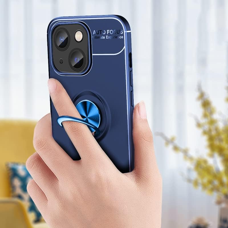 Asuwish Funda de teléfono para iPhone 13 de 6.1 pulgadas con protector de pantalla de vidrio templado y soporte de anillo híbrido, accesorios de