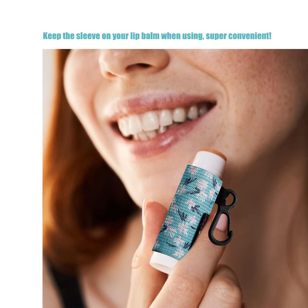 HEYSKAY 5 unidades de soporte para bálsamo labial, llavero para lápiz labial, fundas elásticas para hombres y mujeres (ondasfloresleo)
