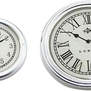 Reloj de pared redondo en miniatura de resina, accesorios de decoración de casa de muñecas, juguete blanco Reloj de pared redondo en miniatura de resina, accesorios de decoración de casa de muñecas, juguete blanco