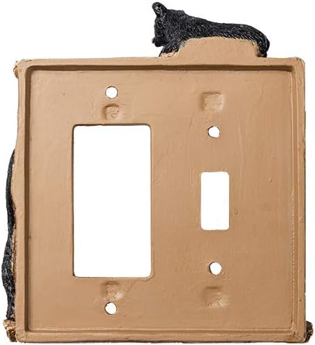 Bear – Cubierta eléctrica para interruptor de placa de interruptor de 2 osos, cubierta combinada de placa de interruptor de pared (combo de palanca